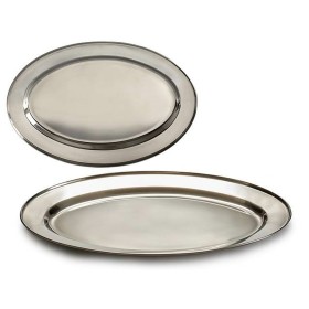 Tray Silver Stainless steel 35 x 2 x 23 cm (24 Units) by Kinvara, Plates and dishes - Ref: S3624989, Price: 49,68 €, Discount: %