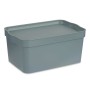 Caja de Almacenaje con Tapa Gris Plástico 7,5 L 21 x 14,2 x 32 cm (12 Unidades) de Kipit, Cajas y arcones de almacenaje - Ref...