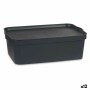 Scatola portaoggetti con coperchio Antracite Plastica 14 L 29,5 x 14,3 x 45 cm (12 Unità) di Kipit, Scatole e cassapanche - R...