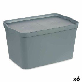 Caixa de Armazenagem com Tampa Stefanplast Elegance Castanho Plástico 30 L 38,5 x 17 x 59,5 cm (6 Unidades) | Tienda24 - Global Online Shop Tienda24.eu