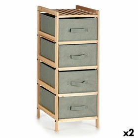 Chest of drawers Grey Wood Textile 34 x 84,5 x 36 cm (2 Units) by Kipit, Chest of Drawers - Ref: S3625083, Price: 65,58 €, Di...