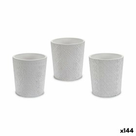 Blumentopf Muster Weiß aus Keramik 12,3 x 12 x 12,3 cm (144 Stück) von Ibergarden, Übertöpfe - Ref: S3625180, Preis: 216,54 €...