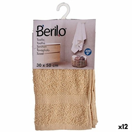 Bath towel Cream 30 x 50 cm (12 Units) by Berilo, Towels - Ref: S3625229, Price: 17,76 €, Discount: %