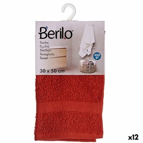 Bath towel Terracotta colour 30 x 50 cm (12 Units) by Berilo, Towels - Ref: S3625237, Price: 17,07 €, Discount: %