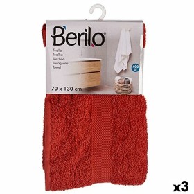 Bath towel Terracotta colour 70 x 130 cm (3 Units) by Berilo, Towels - Ref: S3625239, Price: 18,73 €, Discount: %