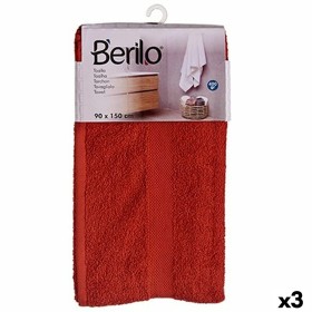 Bath towel 90 x 150 cm Terracotta colour (3 Units) by Berilo, Towels - Ref: S3625240, Price: 27,81 €, Discount: %