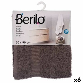 Serviette de toilette Gris 50 x 90 cm (6 Unités) de Berilo, Serviettes de bain - Réf : S3625242, Prix : 20,26 €, Remise : %