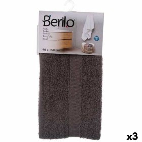 Bath towel 90 x 150 cm Grey (3 Units) by Berilo, Towels - Ref: S3625244, Price: 27,81 €, Discount: %