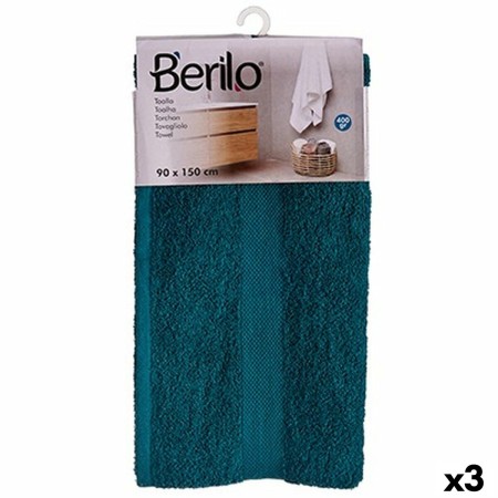 Bath towel 90 x 150 cm Blue (3 Units) | Tienda24 - Global Online Shop Tienda24.eu