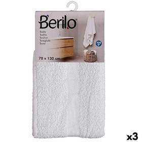 Bath towel White 70 x 130 cm (3 Units) by Berilo, Towels - Ref: S3625250, Price: 20,97 €, Discount: %