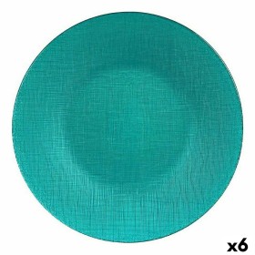 Assiette plate Turquoise verre 27,5 x 2 x 27,5 cm (6 Unités) de Vivalto, Plats et plateaux - Réf : S3625254, Prix : 21,94 €, ...