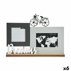 Cadre Photos Dreams Bicyclette Blanc Noir Gris Bois 6 x 27 x 37,5 cm (6 Unités) de Gift Decor, Cadres muraux et de table - Ré...