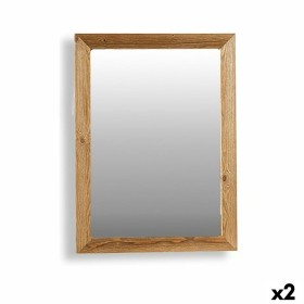 Miroir mural Canada Marron 60 x 80 x 2 cm (2 Unités) de Gift Decor, Miroirs muraux - Réf : S3625286, Prix : 90,22 €, Remise : %