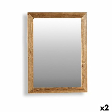 Miroir mural Canada Marron 60 x 80 x 2 cm (2 Unités) de Gift Decor, Miroirs muraux - Réf : S3625286, Prix : 67,34 €, Remise : %