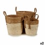 Juego de Cestos Marrón Natural Paja (2 Unidades) de Gift Decor, Cestos de almacenaje - Ref: S3625292, Precio: 63,97 €, Descue...