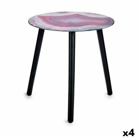 Table d'appoint Marbre Noir Rose Verre 40 x 41,5 x 40 cm (4 Unités) de Gift Decor, Tables - Réf : S3625337, Prix : 34,68 €, R...