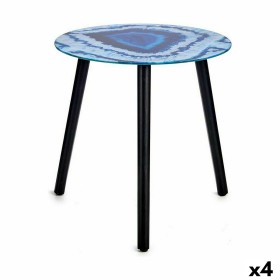 Side table Marble Blue Black Crystal 40 x 41,5 x 40 cm (4 Units) by Gift Decor, Tables - Ref: S3625338, Price: 33,99 €, Disco...