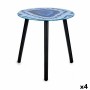 Mesa de apoio Mármore Azul Preto Cristal 40 x 41,5 x 40 cm (4 Unidades) | Tienda24 - Global Online Shop Tienda24.eu