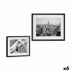 Quadro Edificio Legno Vetro 43 x 3 x 53 cm (6 Unità) Gift Decor - 1