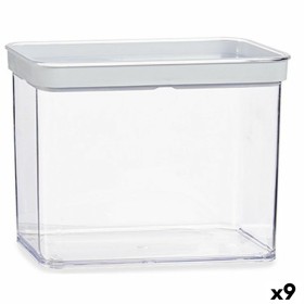 Frasco Transparente Silicone poliestireno ABS 2,2 L 10,5 x 16,1 x 21 cm (9 Unidades) de Gondol, Boiões e acessórios hermético...