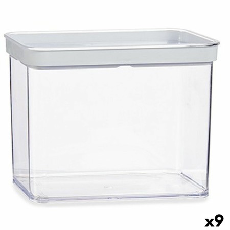 Jar Transparent Silicone polystyrene ABS 2,2 L 10,5 x 16,1 x 21 cm (9Units) by Gondol, Airtight jars and accessories - Ref: S...