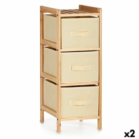 Caisson à Tiroirs Crème Bois Textile 28 x 70 x 29,5 cm (2 Unités) de Kipit, Commodes - Réf : S3625435, Prix : 52,41 €, Remise...