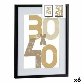 Porte photos mural Noir Plastique Bois MDF 42,5 x 2,5 x 52,5 cm (6 Unités) de Gift Decor, Cadres muraux et de table - Réf : S...