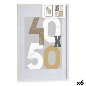 Cornice Portafoto 52,5 x 2,5 x 72,5 cm Bianco Plastica Legno MDF (6 Unità) di Gift Decor, Cornici da parete e da tavolo - Rif...