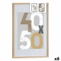 Cadre photo 52,5 x 2,5 x 72,5 cm Naturel Plastique Bois MDF (6 Unités) de Gift Decor, Cadres muraux et de table - Réf : S3625...