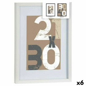 Portafoto da Parete Bianco Vetro Legno MDF 32,5 x 2,5 x 42,5 cm (6 Unità) di Gift Decor, Cornici da parete e da tavolo - Rif:...