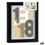 Cadre photo 18 x 23 x 2,5 cm Noir verre Bois MDF (6 Unités) de Gift Decor, Cadres muraux et de table - Réf : S3625474, Prix :...