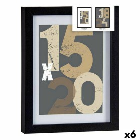 Cadre photo 20,5 x 2,5 x 26,5 cm Noir verre Bois MDF (6 Unités) de Gift Decor, Cadres muraux et de table - Réf : S3625477, Pr...