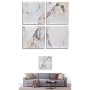 Jeu de 4 tableaux Toile Marbre Blanc 35 x 7 x 35 cm (6 Unités) de Gift Decor, Impressions sur toile - Réf : S3625517, Prix : ...