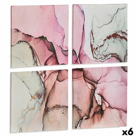 Set of 4 pictures Canvas Pink Marble 35 x 7 x 35 cm (6 Units) by Gift Decor, Prints on Canvas - Ref: S3625518, Price: 46,48 €...