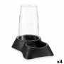 Comedero para Mascotas Dispensador Negro Polipropileno 3,5 L 21,5 x 32,5 x 32,5 cm (4 Unidades) de Mascow, Platos - Ref: S362...