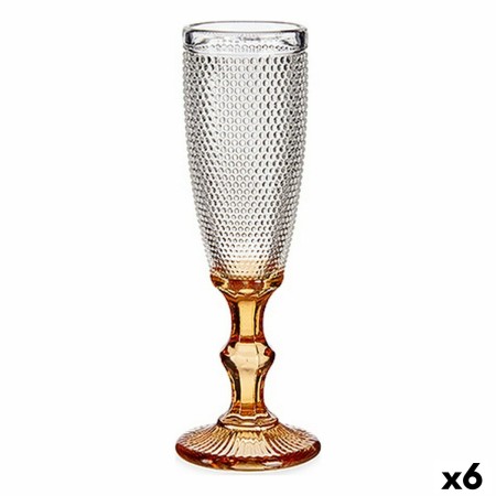 Champagne glass Points Amber Glass 180 ml (6 Units) by Vivalto, Champagne flute - Ref: S3625592, Price: 16,61 €, Discount: %