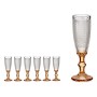 Champagne glass Points Amber Glass 180 ml (6 Units) by Vivalto, Champagne flute - Ref: S3625592, Price: 16,61 €, Discount: %