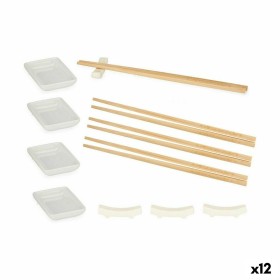 Sushi Set White Ceramic (12 Pieces) (12 Units) by Kinvara, Plates and dishes - Ref: S3625615, Price: 73,14 €, Discount: %