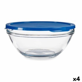 Panier-repas rond avec couvercle Chefs Bleu 2,5 L 23,7 x 10,1 x 23,7 cm (4 Unités) de Pasabahce, Stockage des aliments - Réf ...