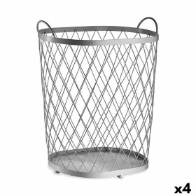 Cesto Prateado Metal 40 L 31 x 54,7 x 46,5 cm (4 Unidades) de Gift Decor, Caixas e baús de arrumação - Ref: S3625641, Preço: ...