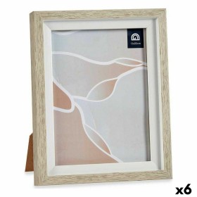 Moldura de Fotos 18,8 x 23,8 x 2 cm Cristal Bege Branco Plástico (6 Unidades) de Gift Decor, Molduras de parede e mesa - Ref:...