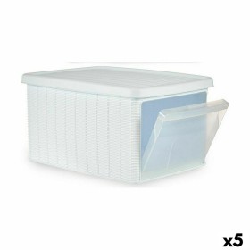 Boîte de rangement avec couvercle Stefanplast Elegance latérale Blanc Plastique 29 x 21 x 39 cm (5 Unités) de Stefanplast, Bo...