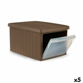 Caixa de Armazenagem com Tampa Antracite Plástico 2,3 L 13,5 x 11 x 20 cm (24 Unidades) | Tienda24 - Global Online Shop Tienda24.eu