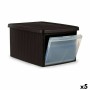 Aufbewahrungsbox mit Deckel Stefanplast Elegance Side Braun Kunststoff 29 x 21 x 39 cm (5 Stück) von Stefanplast, Aufbewahrun...