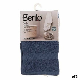 Toalla de baño 30 x 0,5 x 50 cm Azul (12 Unidades) de Berilo, Toallas - Ref: S3625683, Precio: 17,76 €, Descuento: %