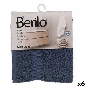 Bath towel 50 x 0,5 x 90 cm Blue (6 Units) by Berilo, Towels - Ref: S3625684, Price: 21,07 €, Discount: %