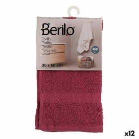 Bath towel 30 x 0,5 x 50 cm Maroon (12 Units) by Berilo, Towels - Ref: S3625686, Price: 17,07 €, Discount: %