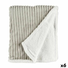 Manta Blanco Gris 200 x 150 x 1,5 cm (6 Unidades) de Gift Decor, Mantas y colchas - Ref: S3625746, Precio: 98,72 €, Descuento: %