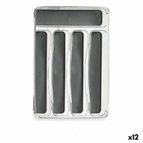 Organizador de Talheres Plástico reciclado Cinzento 23,3 x 4,5 x 32,7 cm (12 Unidades) de Kinvara, Prateleiras e estantes - R...