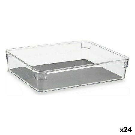 Schubladen-Organizer Wiederverwerteter Kunststoff Grau 16 x 4,5 x 24 cm (24 Stück) von Kinvara, Regale und Gestelle - Ref: S3...